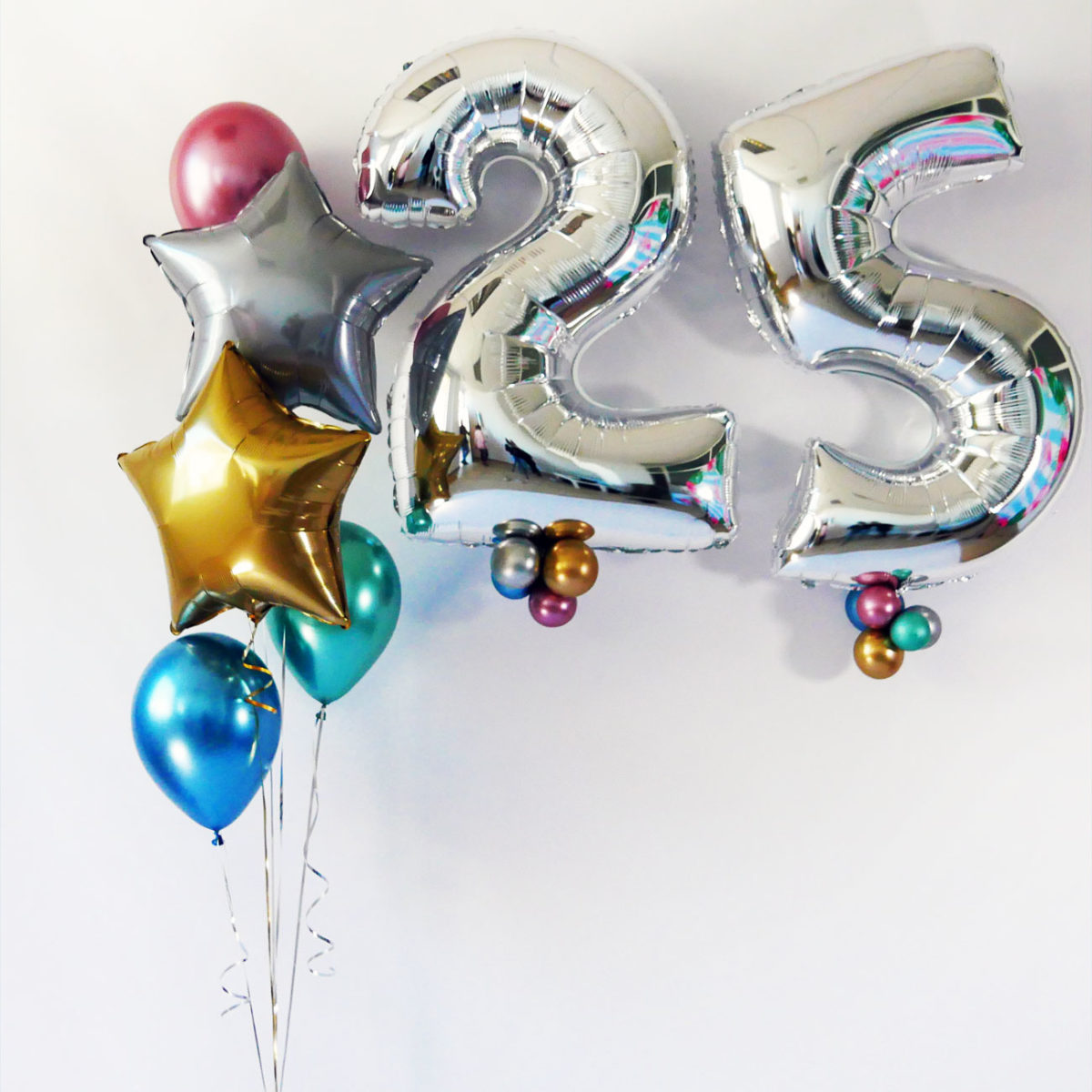 Bouquet "Shinny Balloons" 2 Globos Número Happy Days Deco Events